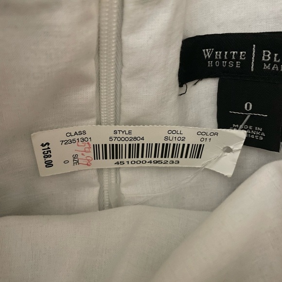 New with Tag White House Black Market Strapless Dress, Floral Leaves - Picture 5 of 6